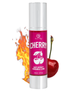 2 en 1 Lubrifiant et huile de massage cerise chauffant